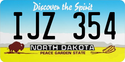 ND license plate IJZ354