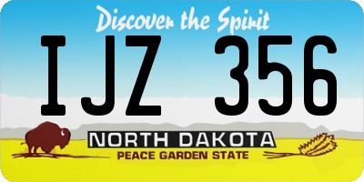 ND license plate IJZ356