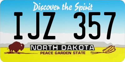 ND license plate IJZ357