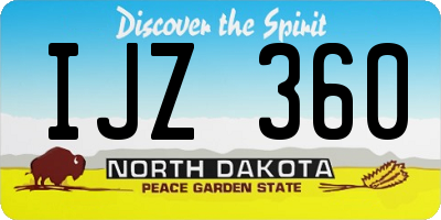 ND license plate IJZ360