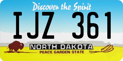 ND license plate IJZ361