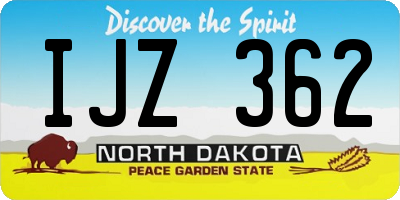 ND license plate IJZ362