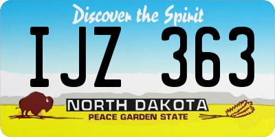 ND license plate IJZ363