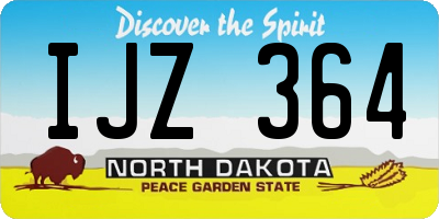 ND license plate IJZ364
