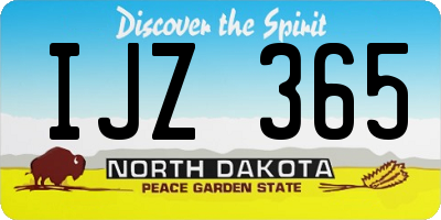 ND license plate IJZ365