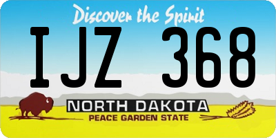 ND license plate IJZ368