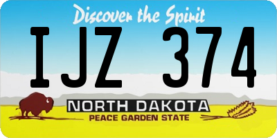 ND license plate IJZ374