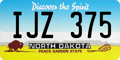ND license plate IJZ375