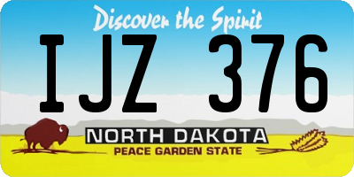 ND license plate IJZ376