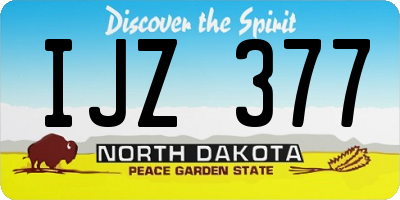 ND license plate IJZ377