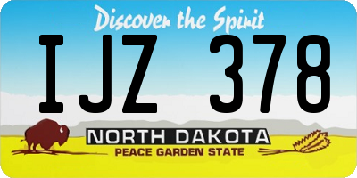 ND license plate IJZ378