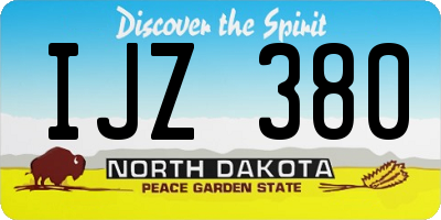 ND license plate IJZ380