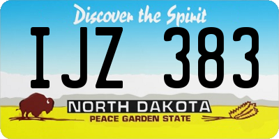 ND license plate IJZ383