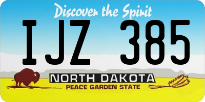 ND license plate IJZ385