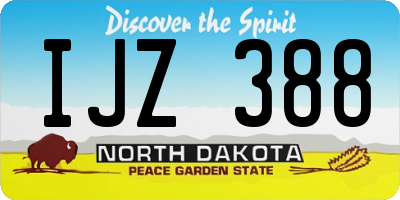 ND license plate IJZ388