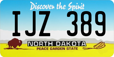 ND license plate IJZ389