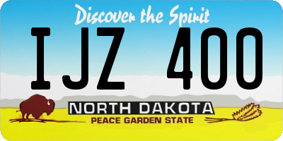 ND license plate IJZ400