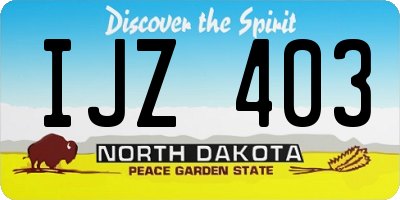 ND license plate IJZ403
