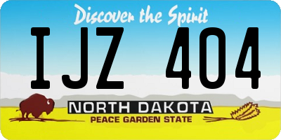 ND license plate IJZ404
