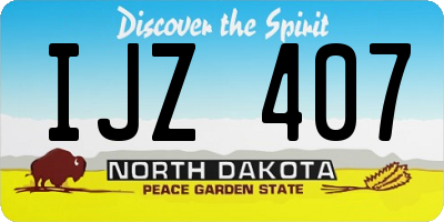 ND license plate IJZ407