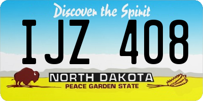 ND license plate IJZ408
