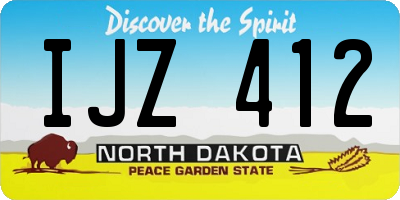 ND license plate IJZ412