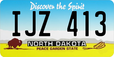 ND license plate IJZ413