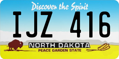 ND license plate IJZ416