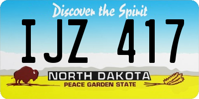 ND license plate IJZ417