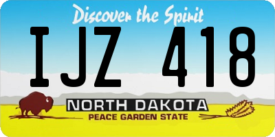 ND license plate IJZ418