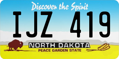 ND license plate IJZ419