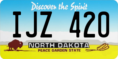 ND license plate IJZ420