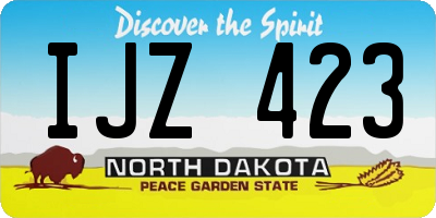 ND license plate IJZ423