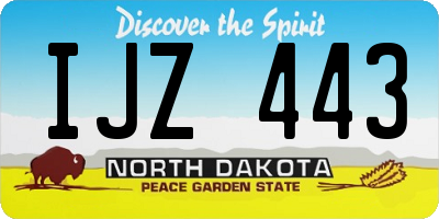 ND license plate IJZ443