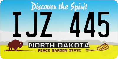 ND license plate IJZ445