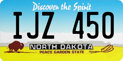 ND license plate IJZ450