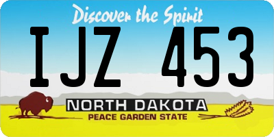 ND license plate IJZ453