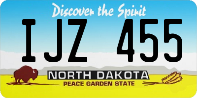 ND license plate IJZ455