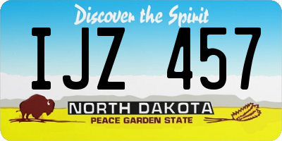 ND license plate IJZ457