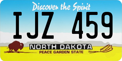 ND license plate IJZ459