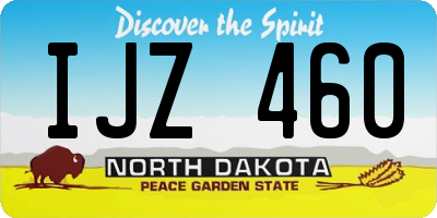 ND license plate IJZ460