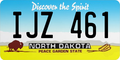 ND license plate IJZ461