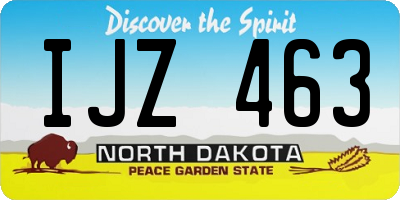 ND license plate IJZ463
