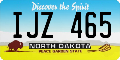 ND license plate IJZ465