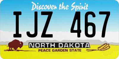 ND license plate IJZ467