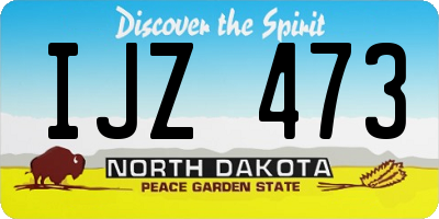 ND license plate IJZ473