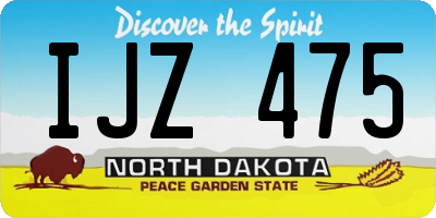 ND license plate IJZ475