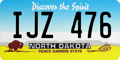 ND license plate IJZ476
