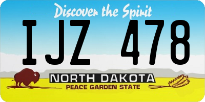 ND license plate IJZ478