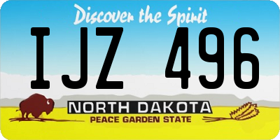 ND license plate IJZ496